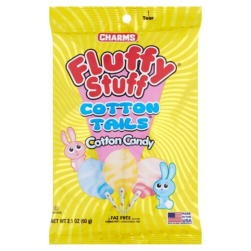 Charms Fluffy Stuff Cotton Tails Cotton Candy, 2.1 oz