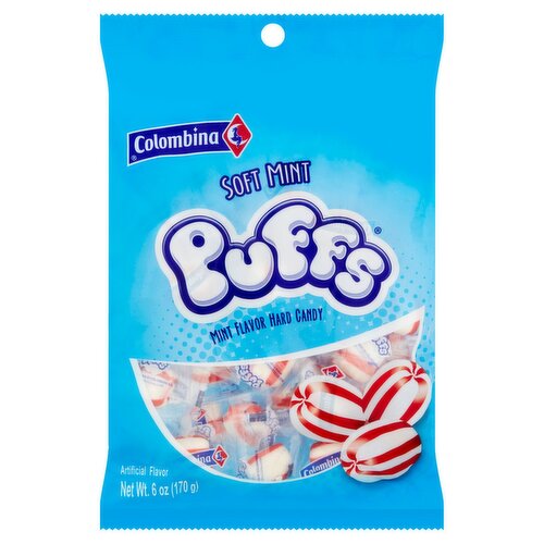 Colombina Puffs Soft Mint Flavor Hard Candy, 6 oz