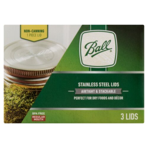 Ball Stainless Steel Lids, 3 count