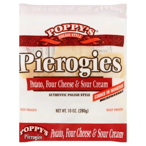 Poppy's Pierogies Potato, Four Cheese & Sour Cream Pierogies, 10 oz