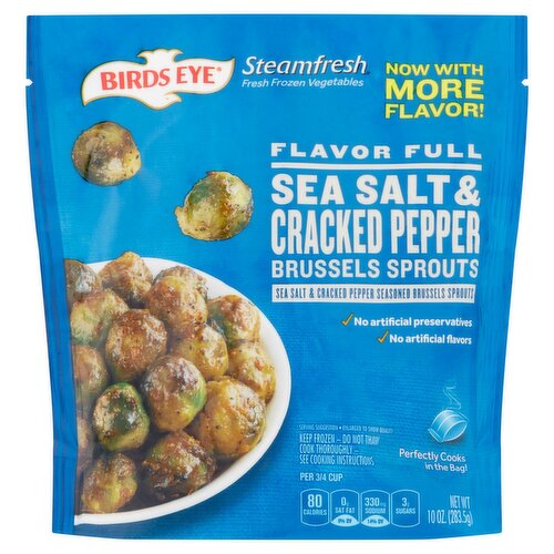 Birds Eye Steamfresh Flavor Full Sea Salt & Cracked Pepper Brussels Sprouts, 10 oz