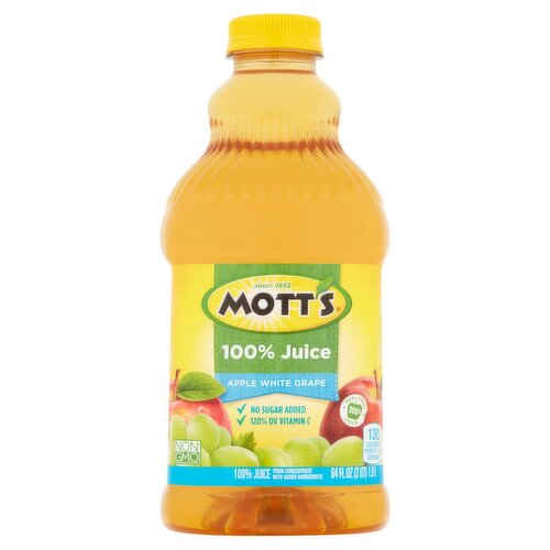 Mott's Apple White Grape 100% Juice, 64 fl oz