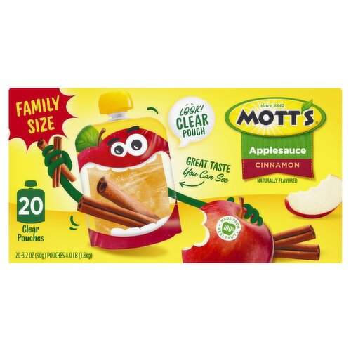 Mott's Cinnamon Applesauce Family Size, 3.2 oz, 20 count