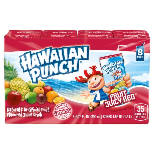 Hawaiian Punch Fruit Juicy Red Juice Drink, 6.75 fl oz, 8 count