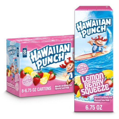 Hawaiian Punch Lemon Berry Squeeze Juice Drink, 6.75 fl oz, 8 count