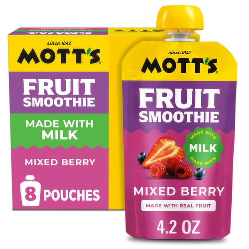 Mott's Mixed Berry Fruit Smoothie, 4.2 oz, 8 count