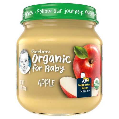 Gerber 1st Foods Apple Baby Food, Supported Sitter, 4 oz