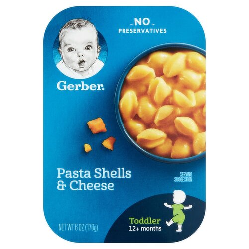 Gerber Pasta Shells & Cheese, Toddler, 12+ Months, 6 oz