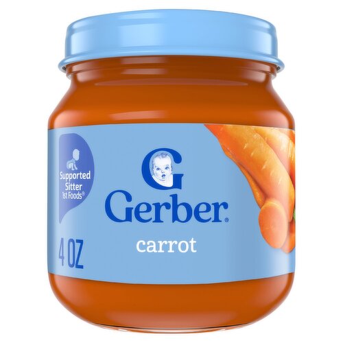 Gerber 1st Foods Carrot Baby Food, Supported Sitter, 4 oz