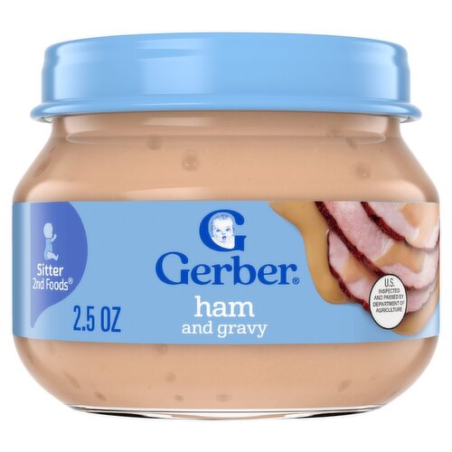 Gerber 2nd Foods Ham and Gravy Baby Food, Sitter, 2.5 oz