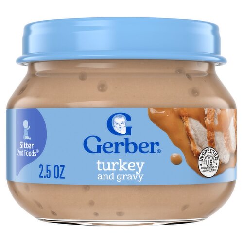 Gerber 2nd Foods Turkey and Gravy Baby Food, Sitter, 2.5 oz