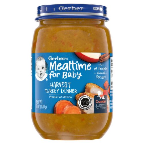 Gerber 3rd Foods Turkey Dinner Baby Food, 6 Oz Jar