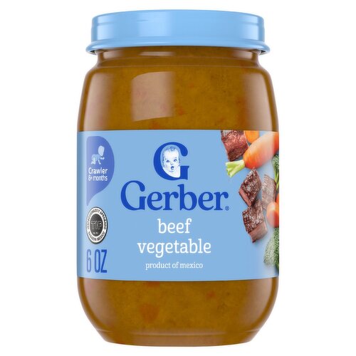 Gerber Beef Vegetable Baby Food, Crawler 8+ months, 6 oz