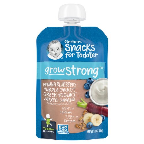 Gerber Grow Strong Mixed Grains Baby Food, Toddler, 12+ Months, 3.5 oz