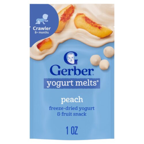 Gerber Peach Yogurt Melts Baby Food, Crawler 8+ months, 1.0 oz
