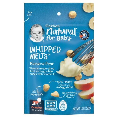 Gerber Whipped Melts Banana Pear Baby Food, Crawler, 8+ months, 1.0 oz