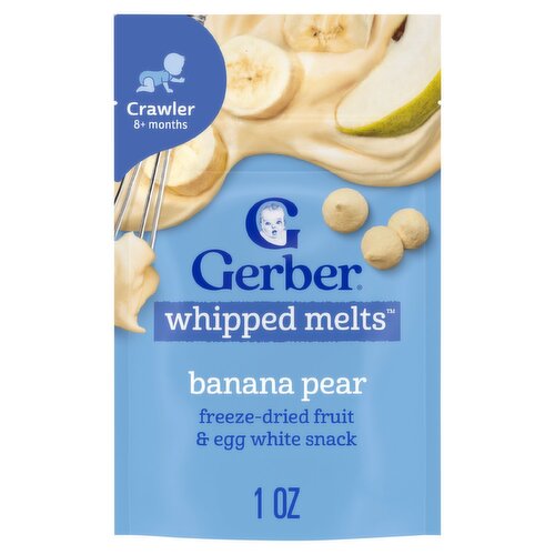 Gerber Banana Pear Whipped Melts Baby Food, Crawler 8+ months, 1.0 oz