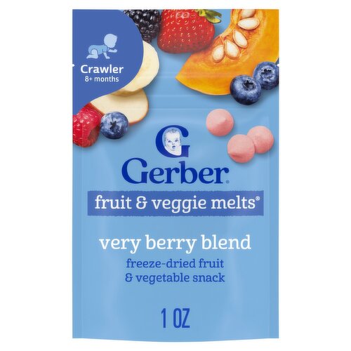 Gerber Fruit and Veggie Melts Very Berry Blend Baby Food, Crawler 8+ months, 1.0 oz