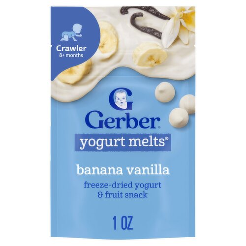 Gerber Banana Vanilla Yogurt Melts Baby Food, Crawler 8+ months, 1.0 oz