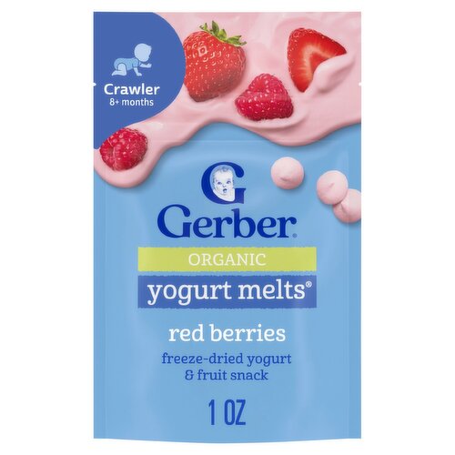 Gerber Yogurt Melts Organic Red Berries Yogurt & Fruit Snack, Crawler, 8+ months, 1.0 oz