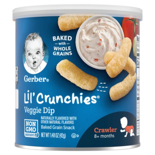 Gerber Lil' Crunchies Veggie Dip Baked Corn Baby Snacks, 1.48 Oz