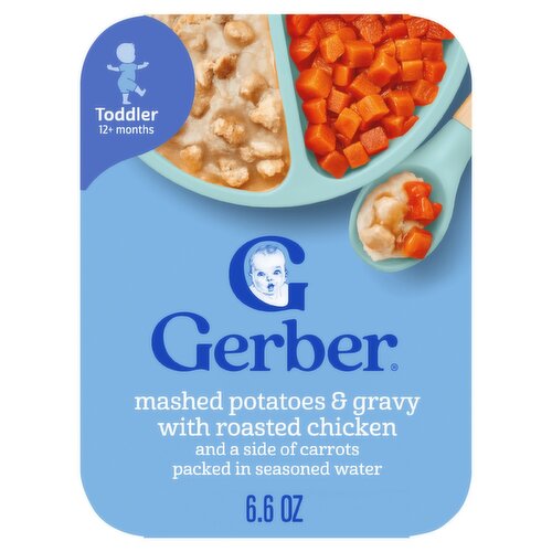 Gerber Mashed Potatoes & Gravy with Roasted Chicken Baby Food, Toddler 12+ months, 6.6 oz