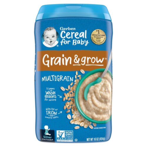 Gerber 2nd Foods Grain & Grow Multigrain Baby Food, Sitter, 16 oz