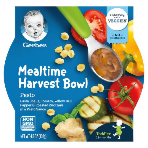 Gerber Pesto Mealtime Harvest Bowl Baby Food, Toddler, 12+ Months, 4.5 oz