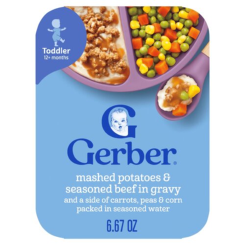Gerber Mashed Potatoes & Seasoned Beef in Gravy Baby Food, Toddler 12+ months, 6.67 oz