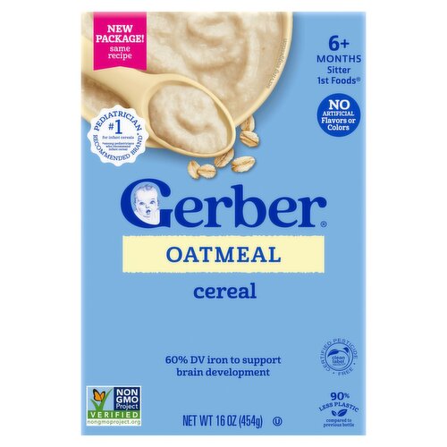Gerber 1st Foods Oatmeal Cereal Baby Food, 6+ Months Sitter, 16 oz