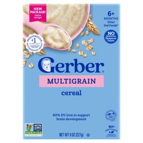 Gerber 2nd Foods Multigrain Cereal Baby Food, 6+ Months Sitter, 8 oz