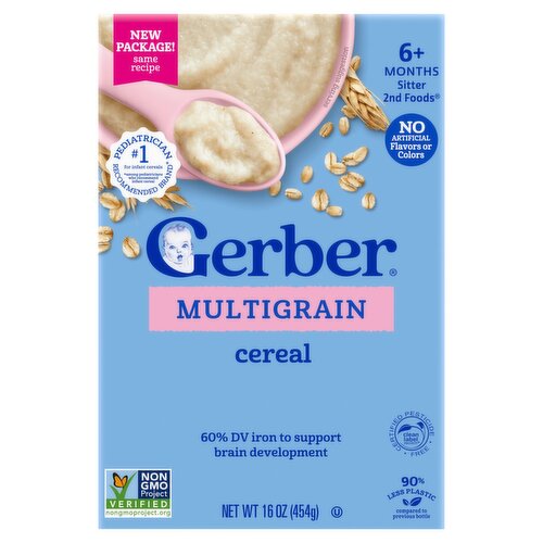 Gerber 2nd Foods Multigrain Cereal Baby Food, 6+ Months Sitter, 16 oz