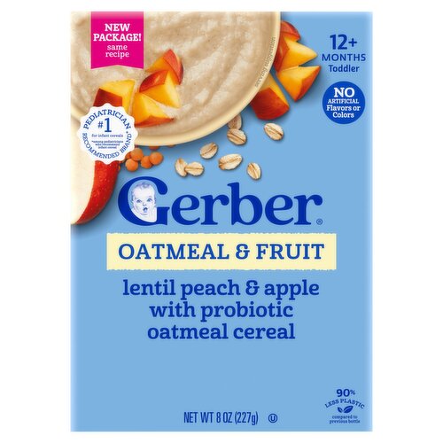 Gerber Oatmeal & Fruit Cereal Baby Food, 12+ Months Toddler, 8 oz
