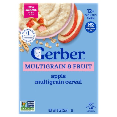 Gerber Multigrain & Fruit Apple Cereal Baby Food, 12+ Months Toddler, 8 oz