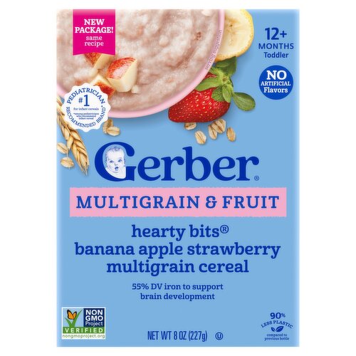 Gerber Hearty Bits Multigrain & Fruit Cereal Baby Food, 12+ Months Toddler, 8 oz