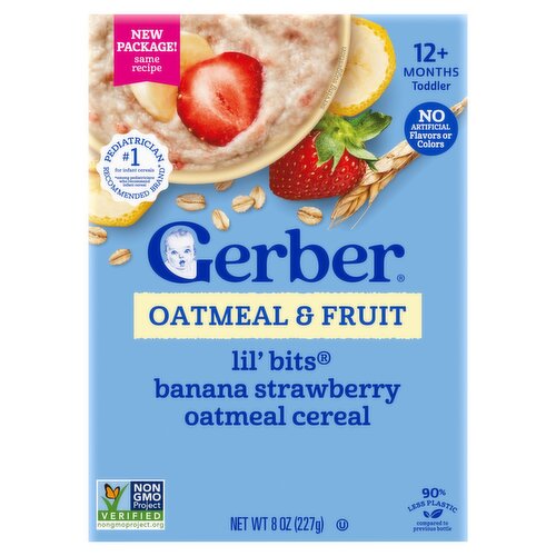 Gerber Lil' Bits Oatmeal & Fruit Cereal Baby Food, 12+ Months Toddler, 8 oz