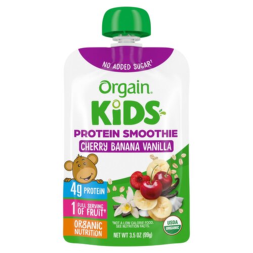 Orgain Kids Cherry Banana Vanilla Protein Smoothie, 3.5 oz