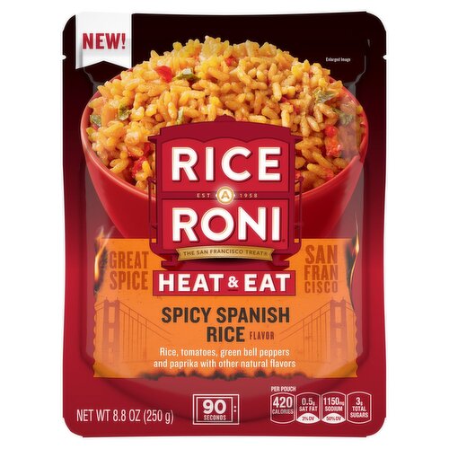 Rice A Roni Heat & Eat Spicy Spanish Rice Flavor 8.8 Oz