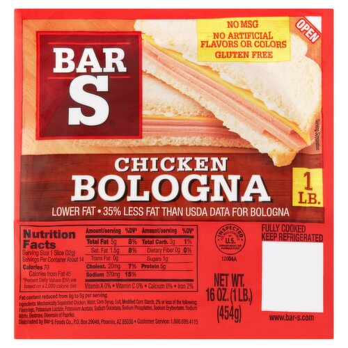 Bar-S Chicken Bologna, 16 oz