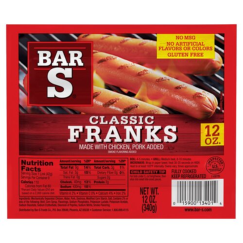 Bar-S Classic Franks, 12 oz