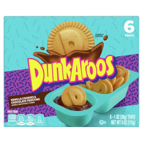 DunkAroos Vanilla Cookies & Chocolate Frosting, 1 oz, 6 count