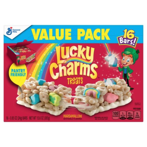 General Mills Lucky Charms Treats Marshmallow Bars Value Pack, 0.85 oz, 16 count