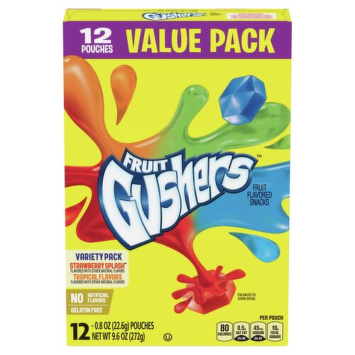 Fruit Gushers Fruit Flavored Snacks Variety Pack, 0.8 oz, 12 count