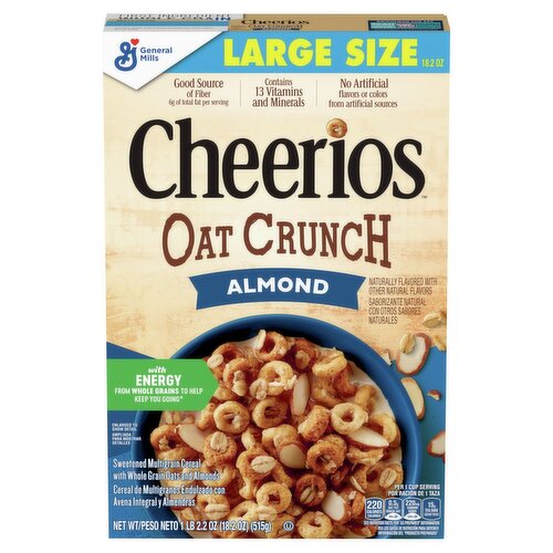 General Mills Cheerios Oat Crunch Almond Cereal Large Size, 1 lb 2.2 oz