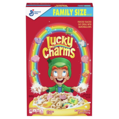 General Mills Lucky Charms Frosted Toasted Oat Cereal with Marshmallows Family Size, 1 lb 2.6 oz