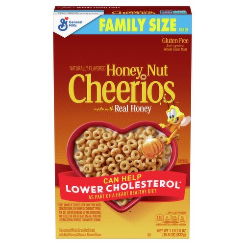 General Mills Cheerios Honey Nut Sweetened Whole Grain Oat Cereal Family Size, 1 lb 2.8 oz