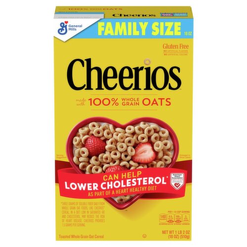 General Mills Cheerios Toasted Whole Grain Oat Cereal Family Size, 1 lb 2 oz