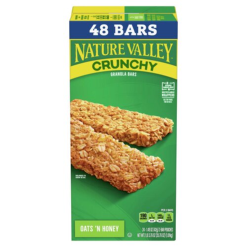 Nature Valley Oats 'n Honey Crunchy Granola Bars, 1.49 oz, 24 count