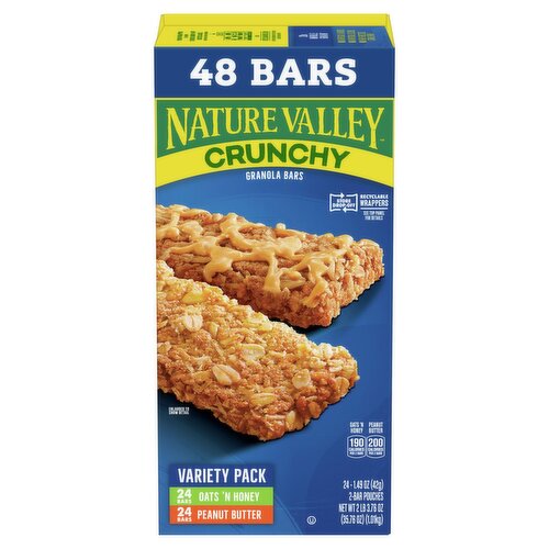 Nature Valley Crunchy Granola Bars Variety Pack, 1.49 oz, 24 count