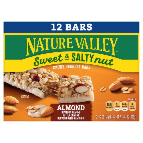 Nature Valley Sweet & Salty Nut Almond Chewy Granola Bars, 1.2 oz, 12 count